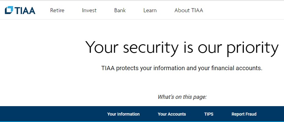 TIAA CREF – Tips for Online Security