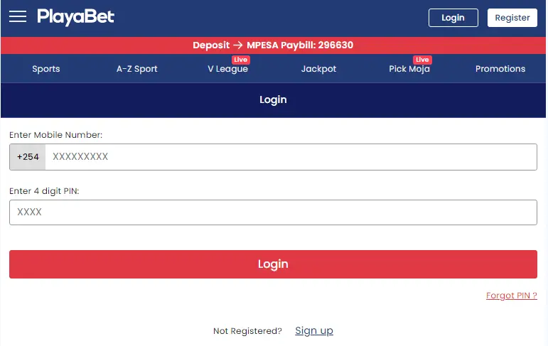 How To Playabets Login & New User Register Playabet.co.ke