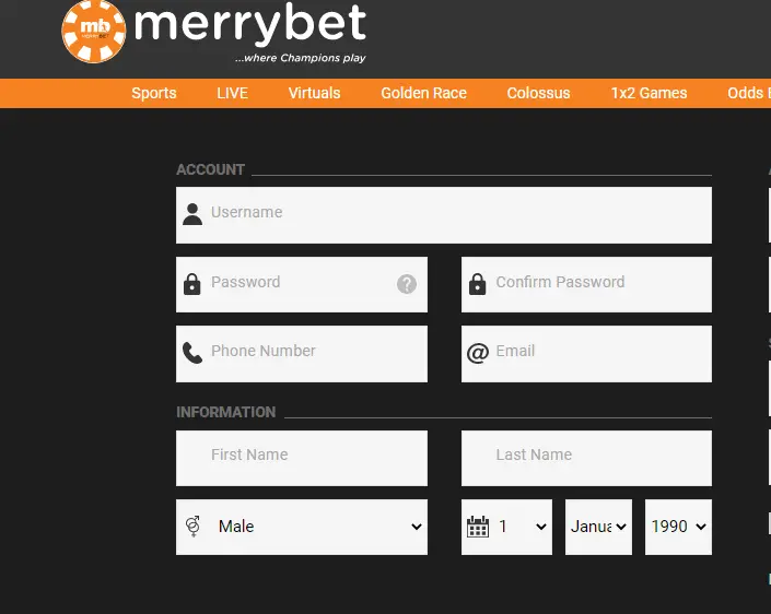 How To Merrybet Login & Registration M.merrybet.com