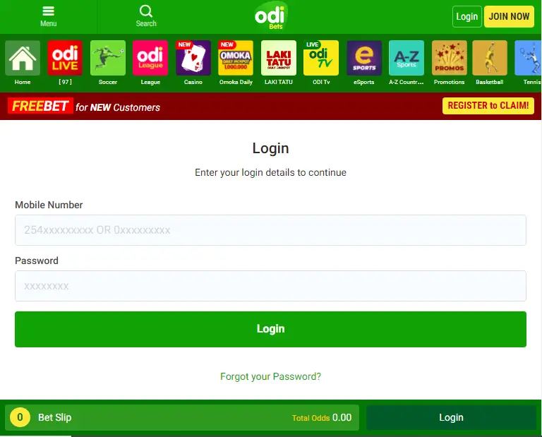 How To Odibets Login & Register New User Odibets.com