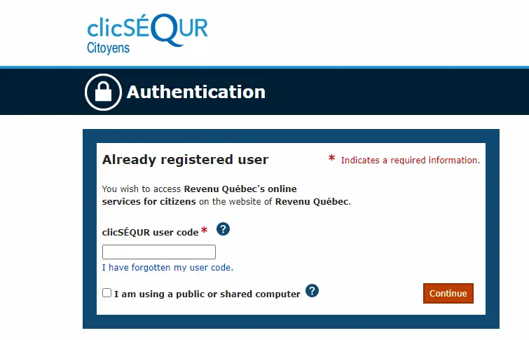 Clicséqur Login: Create New Account Info.clicsequr.gouv.qc.ca