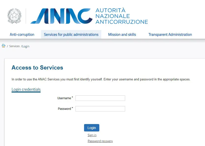 How To Avcpass Login @ Register New Account Anticorruzione.it