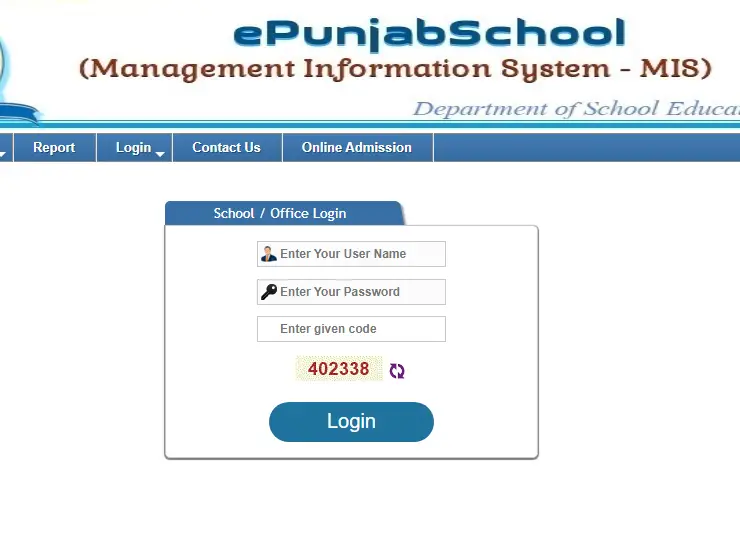 ePunjab School Login