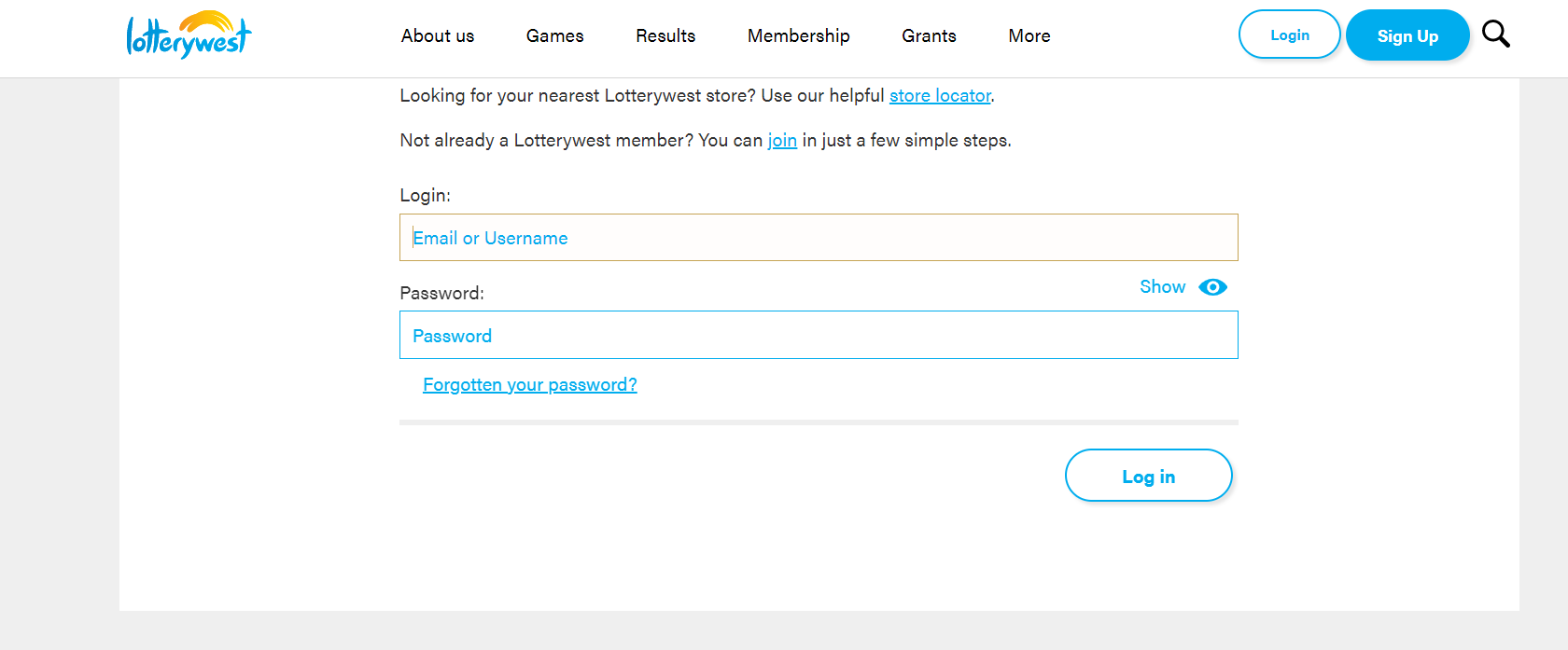 lotterywest login