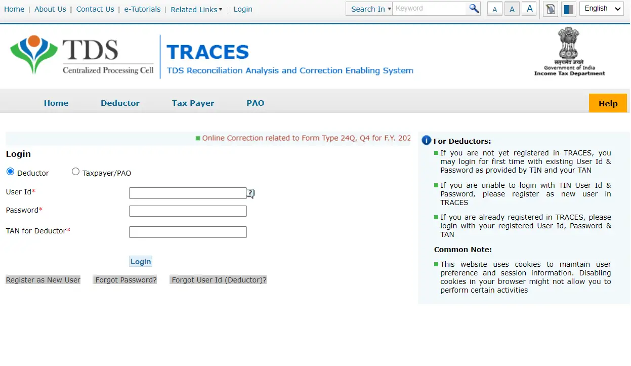 How To Traces Login & Register As New User