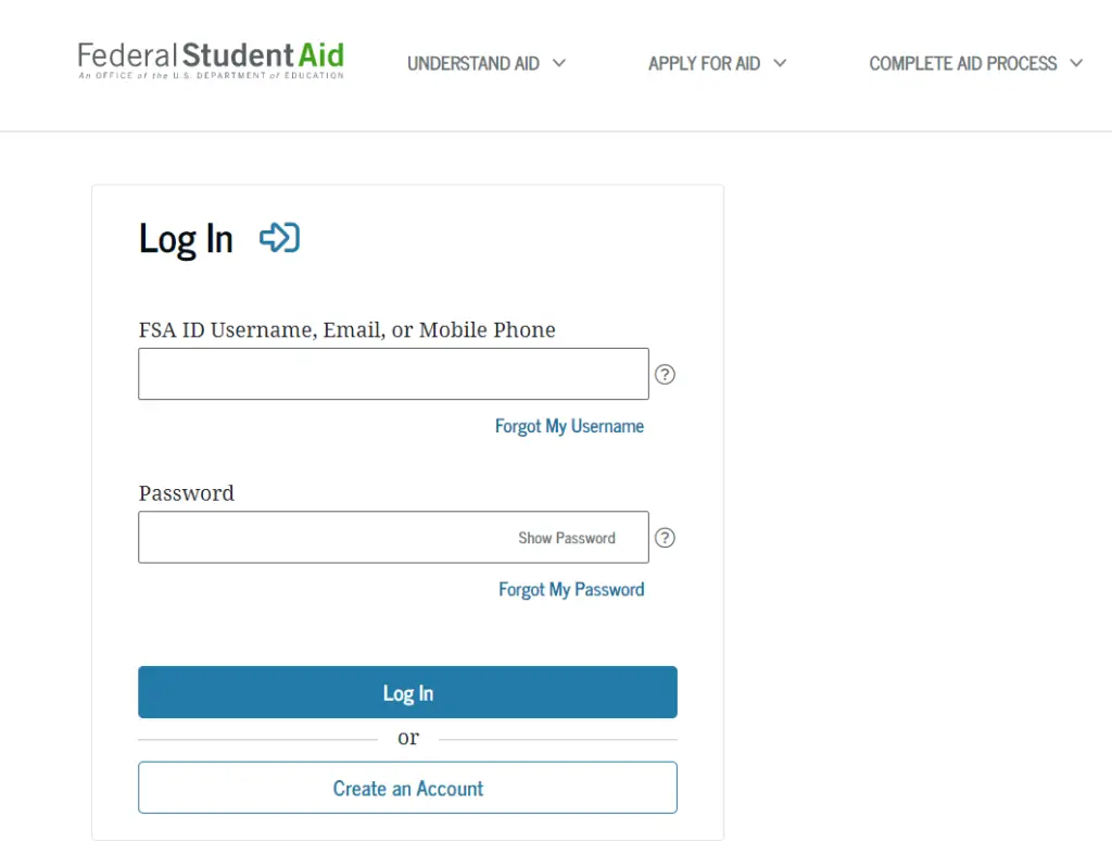 How To Fafsa Login & Create An Account Federal Student Aid