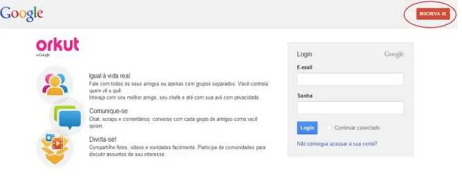 orkut login gmail account