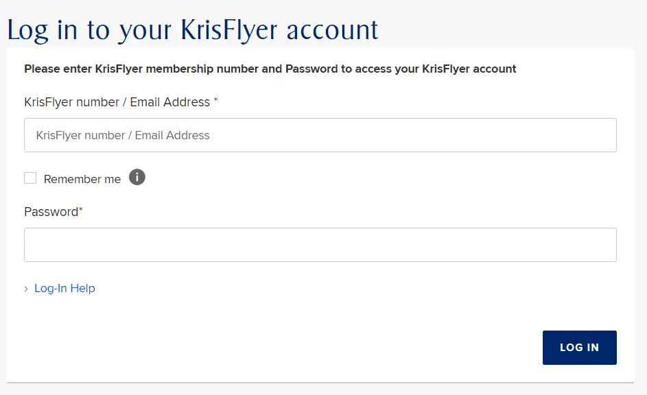 How To Krisflyer Login @ Guide To Registration Krisflyer