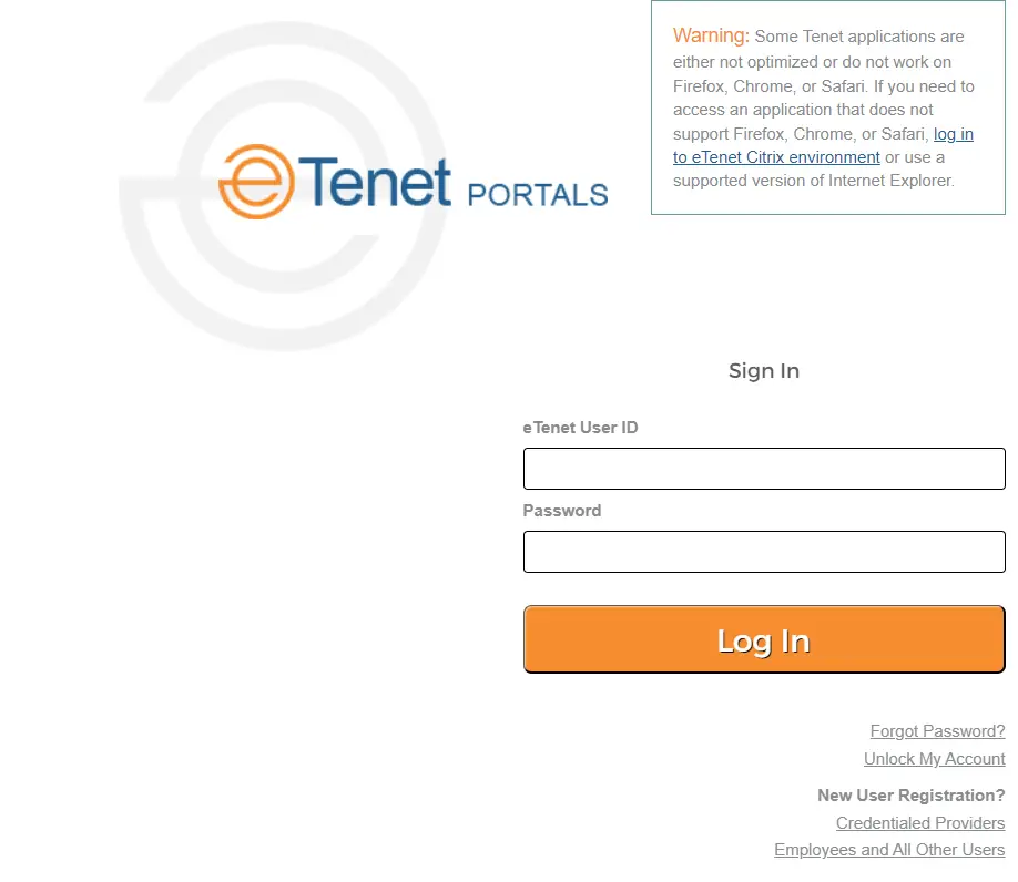 eTenet Login & Guide And Support Information of eTenet.com