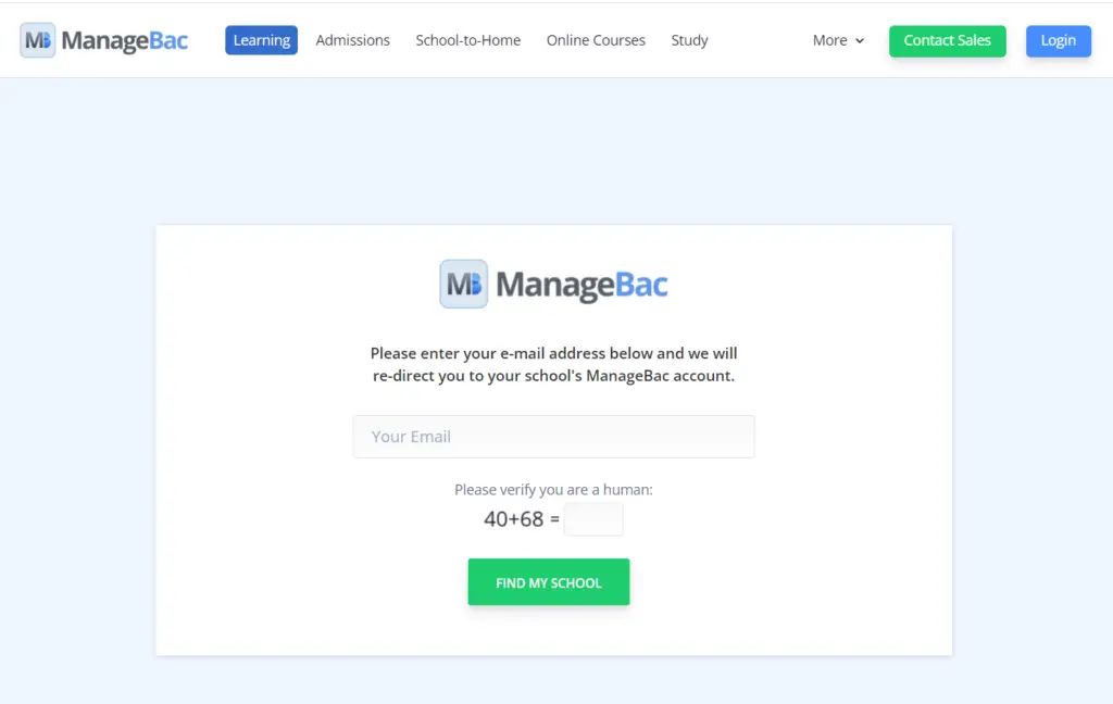 Managebac Login