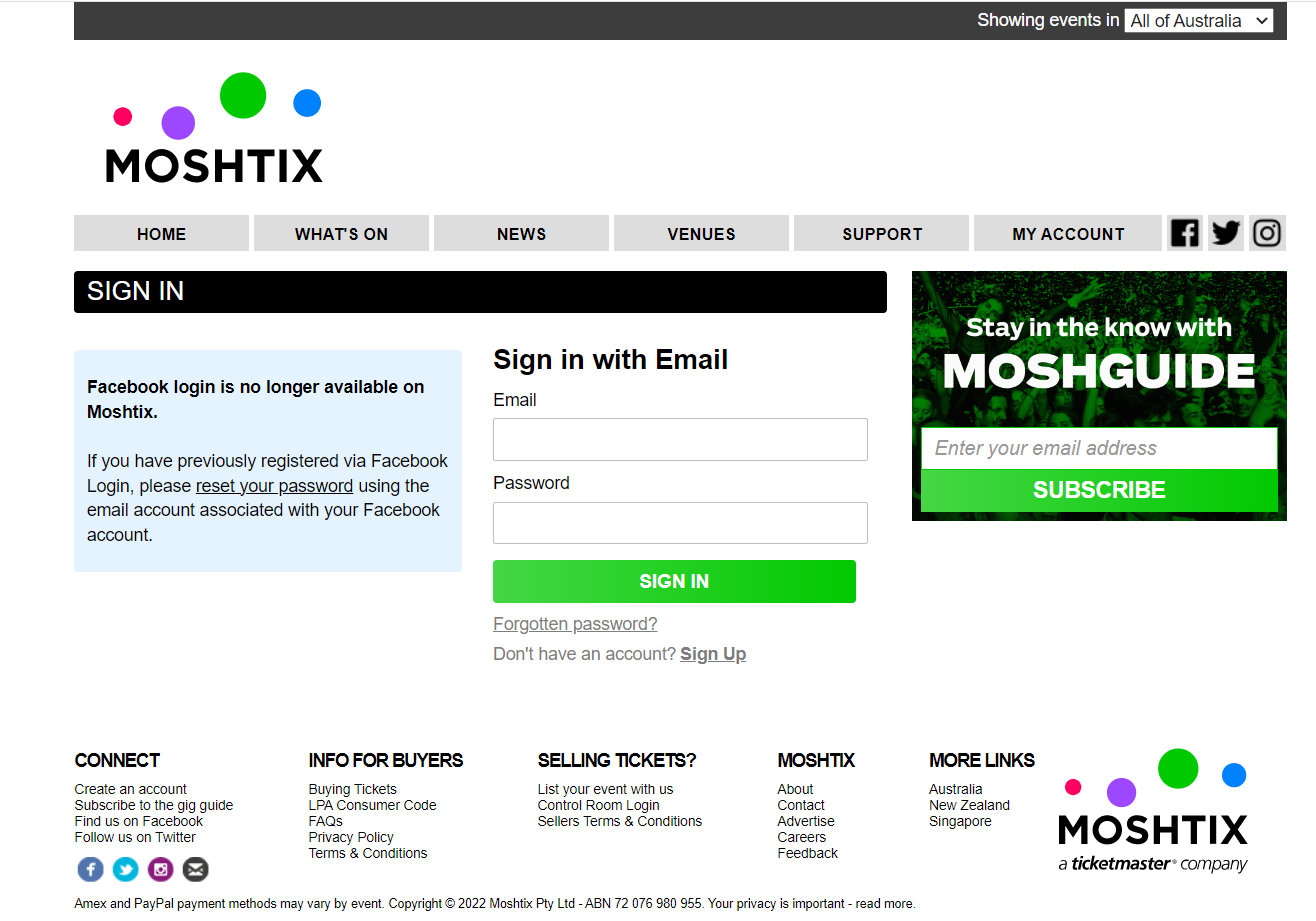How To Moshtix Login & Register Your New Contact Numbe