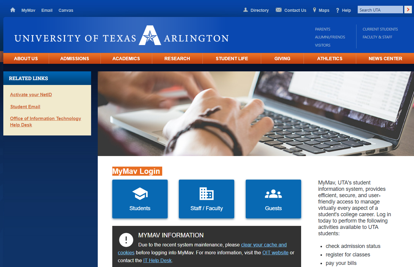 How To Mymav Login & New Student Register On Uta.edu