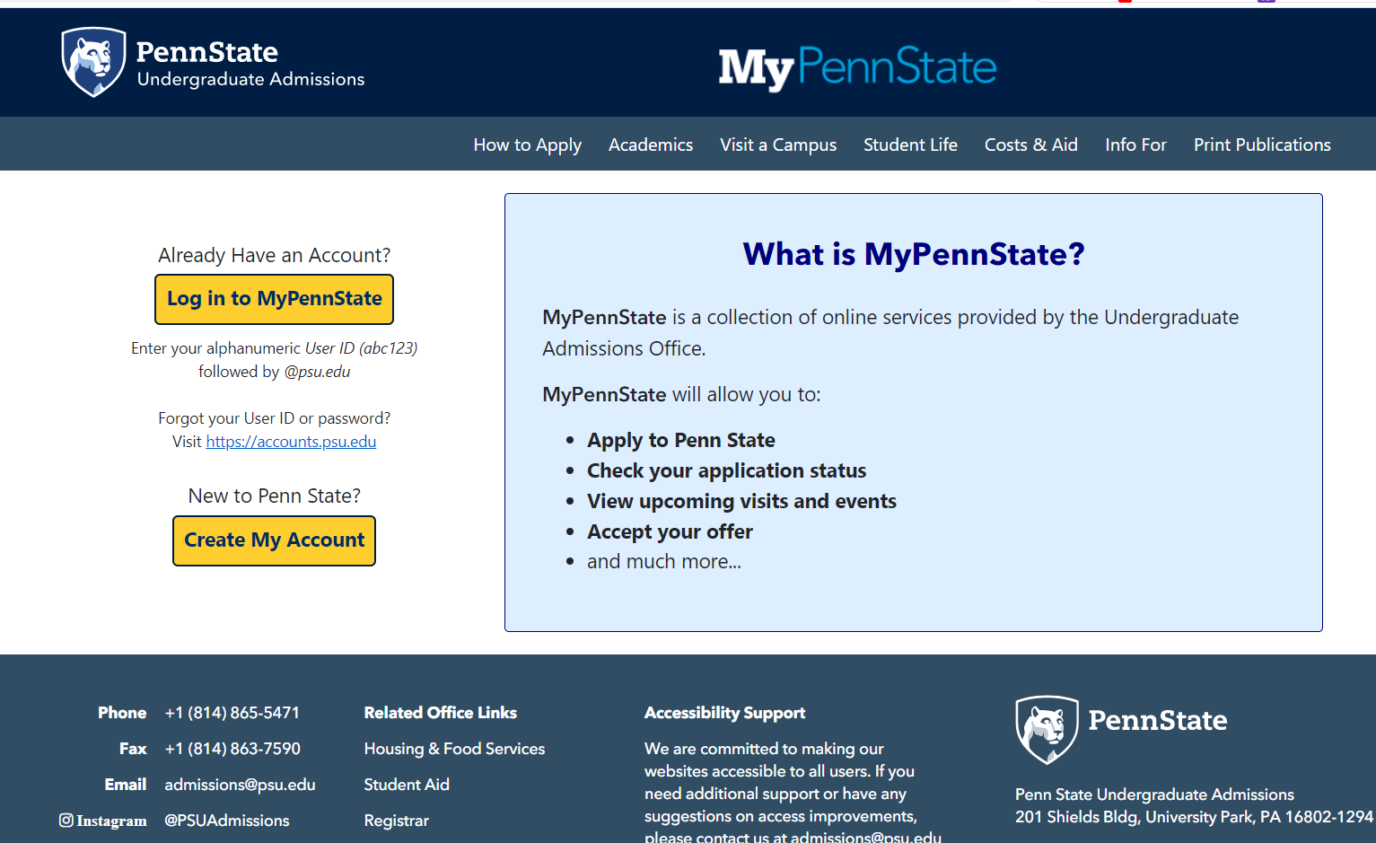 PSU Admissions Login @ A Complete Guide for Students
