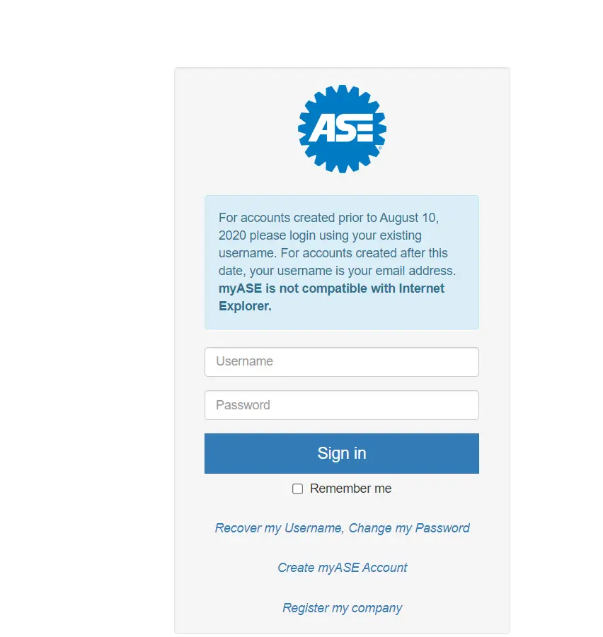 Myase Login & Create An Account My.ase.com