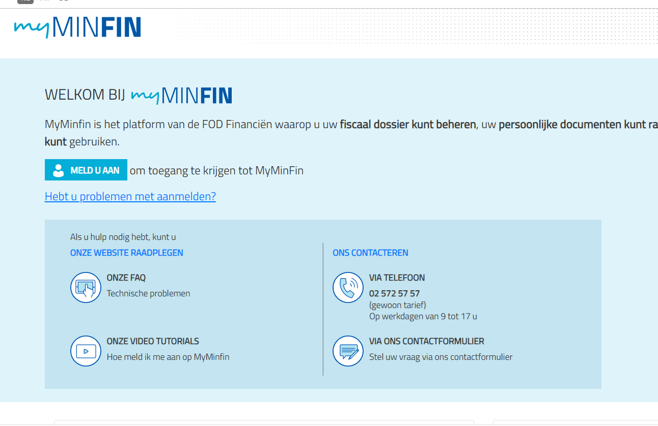 Myminfin login @ Useful Guide To Eservices.minfin.fgov.be