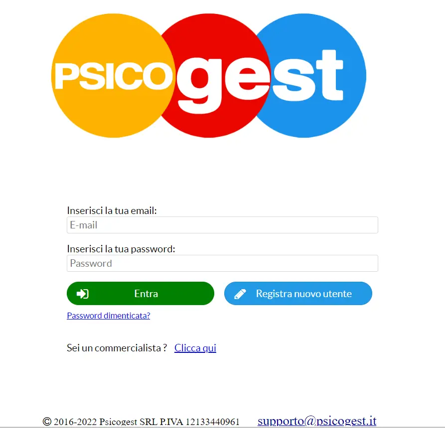 Psicogest Login & Registrazione Psicogest