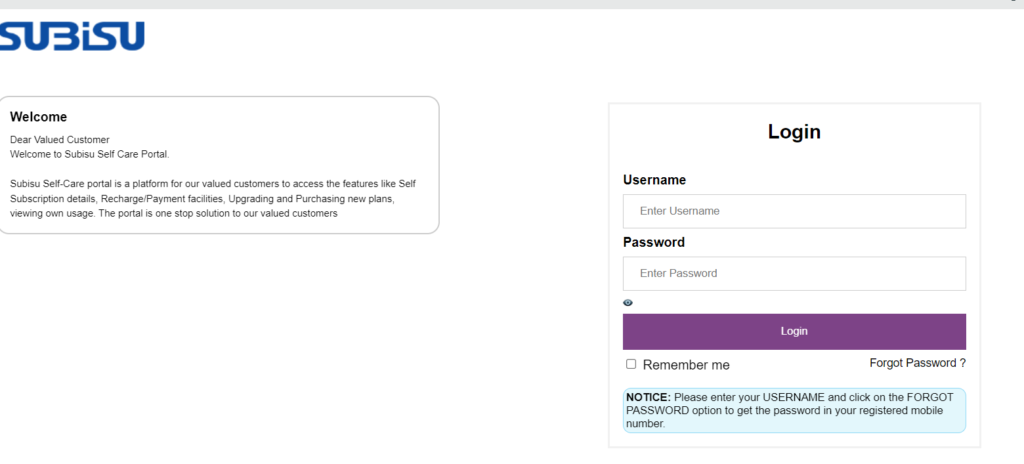 How To Subisu Login & Internet Package price