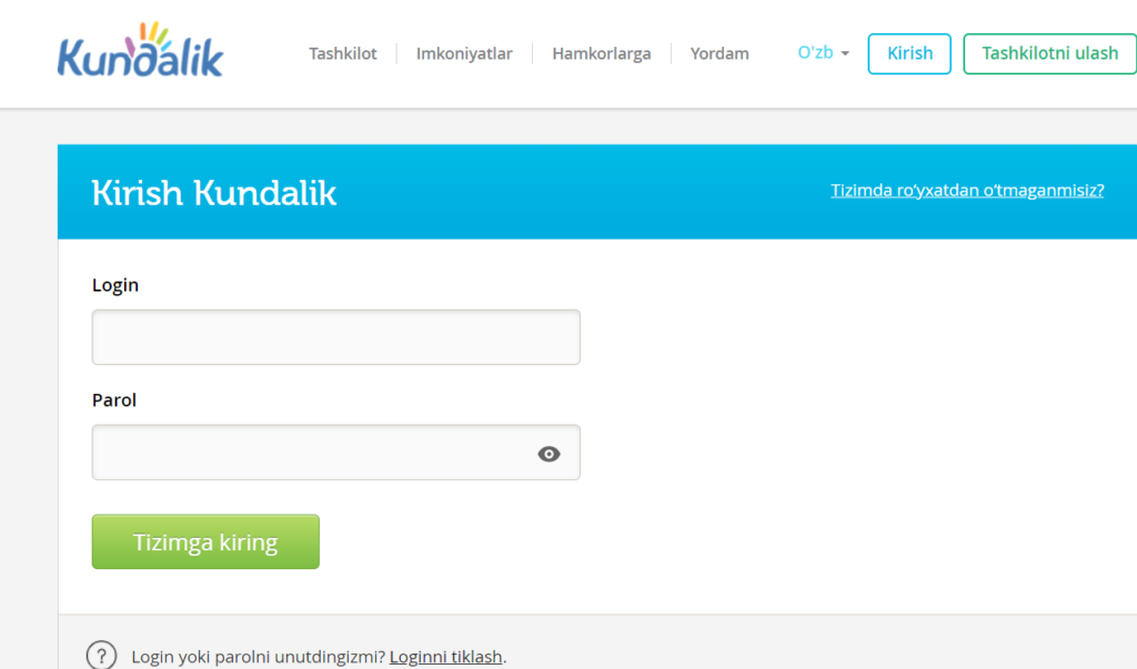 Kundalik login