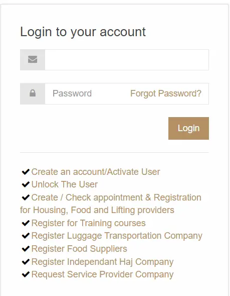 Ehaj.haj.gov.sa Login