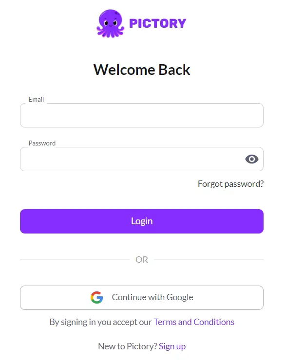 Pictory ai Login