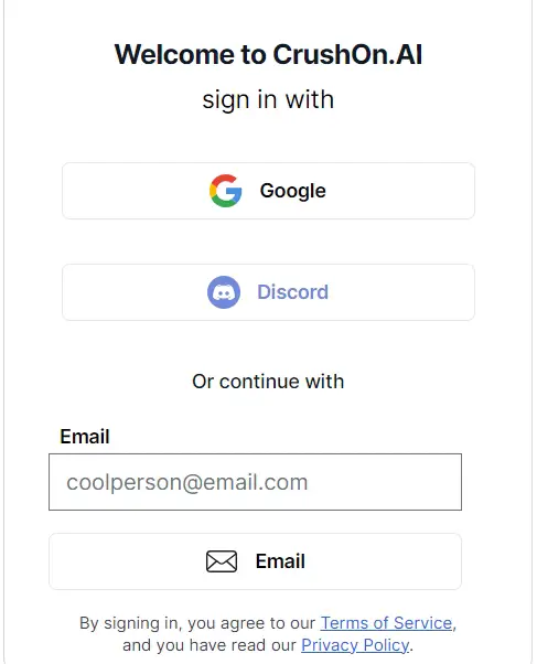 Crushon AI Login