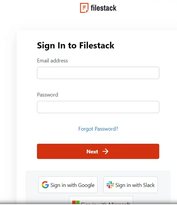 Filestack Login