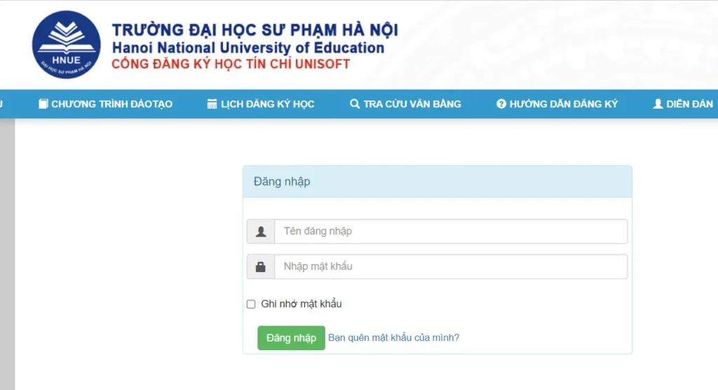 Daotao HNUE Edu VN Login