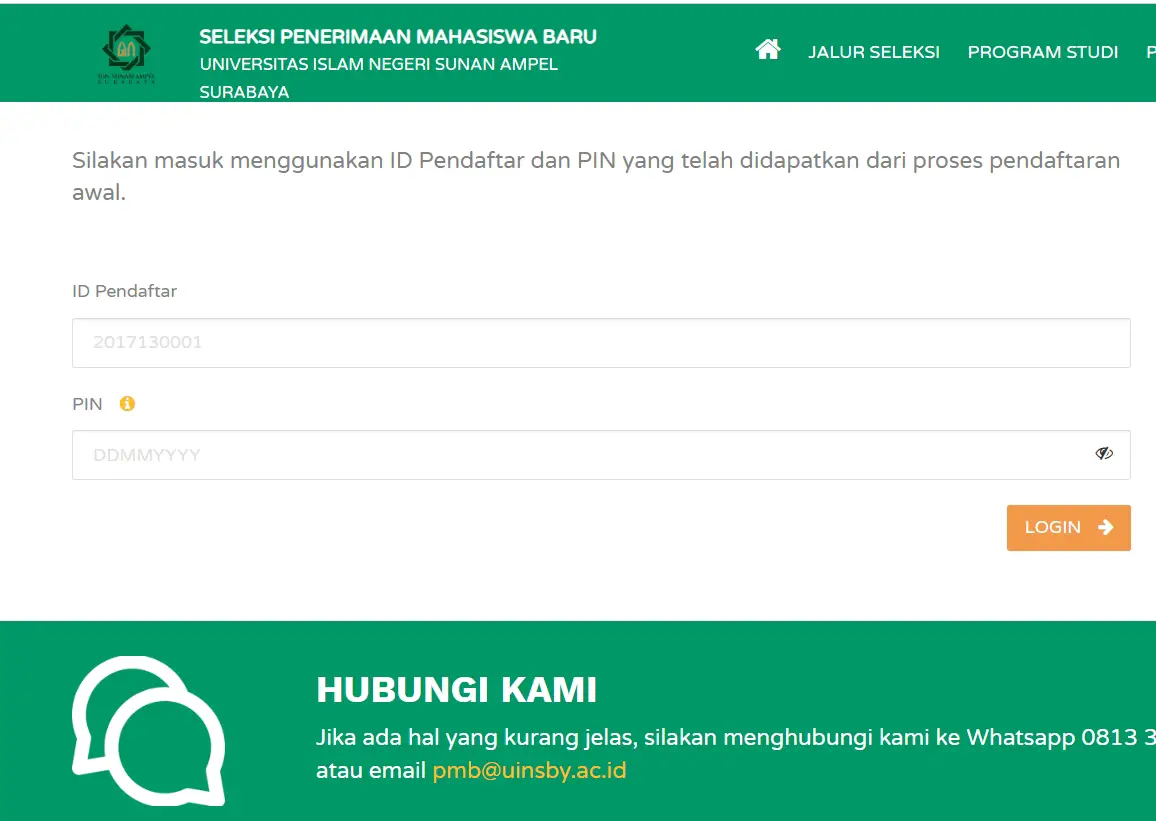 Kuliah di UINSA Login