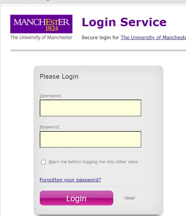 My Manchester Login