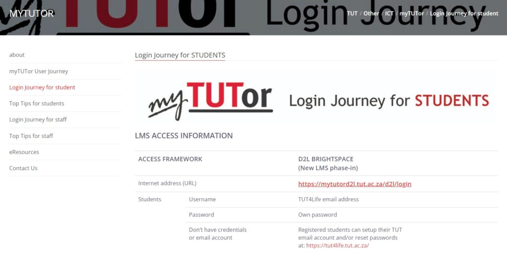 How To My Tutor Tut Login & New Student Register On tut.ac.za