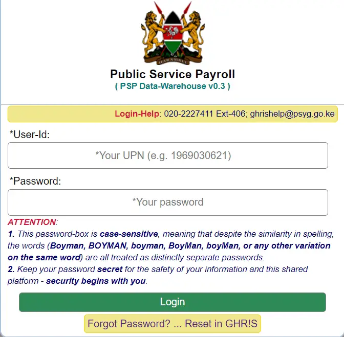 How To Uhr.kenya.go.ke payslip login kenya