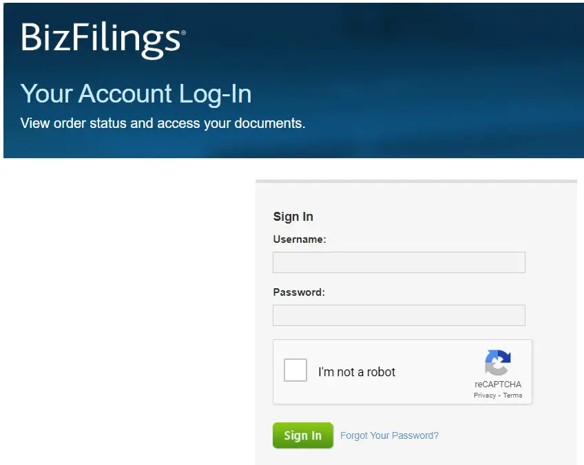Bizfilings Login & Access Your Account Bizfilings.com