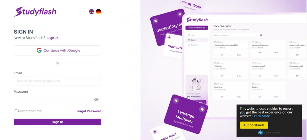 Studyflash AI Login