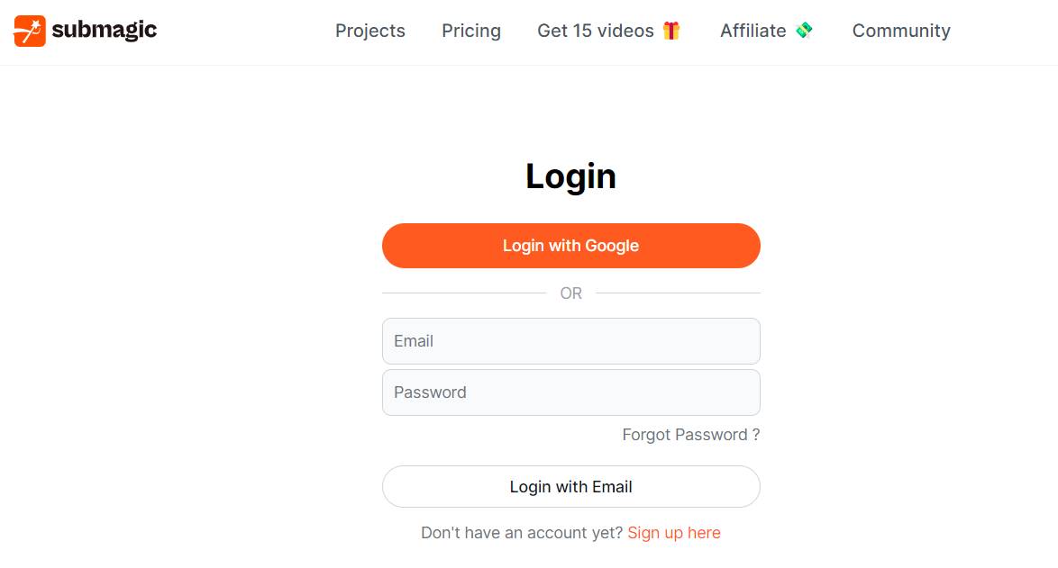 Submagic AI Login