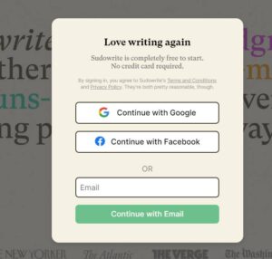 Sudowrite AI Login