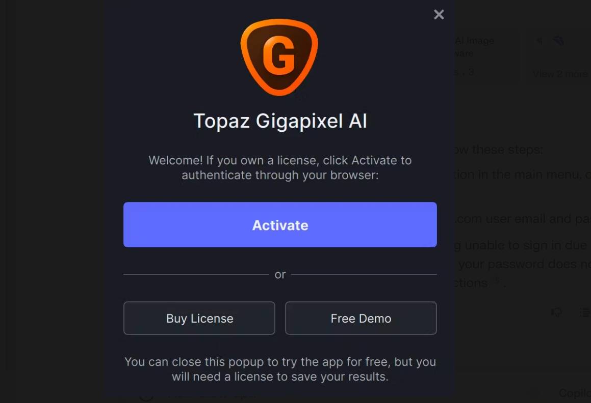 Topaz Gigapixel AI Login