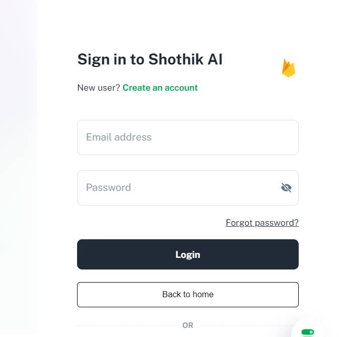 Shothik Ai Login