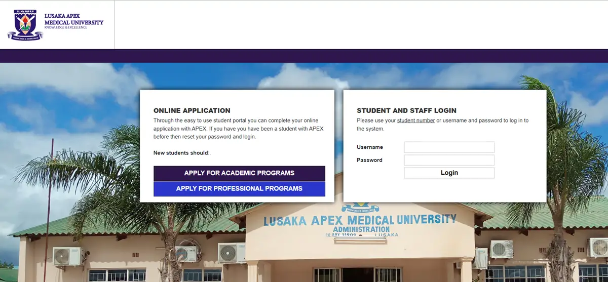 Www.lamu.edu.zm student portal Login