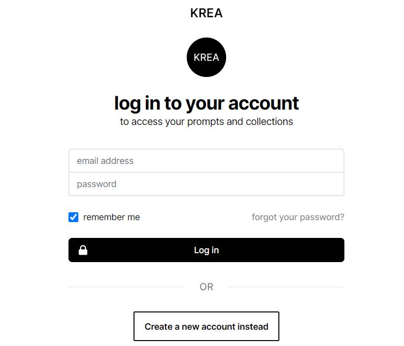 Krea. AI Login