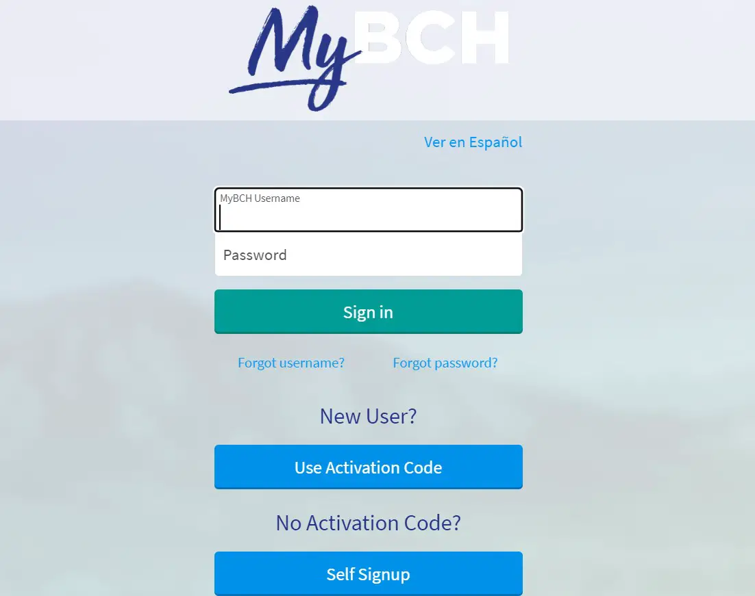 Mybch login