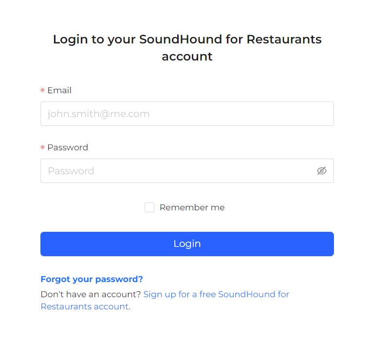 SoundHound Login