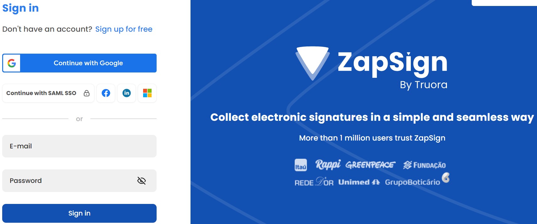 Zapsign Login