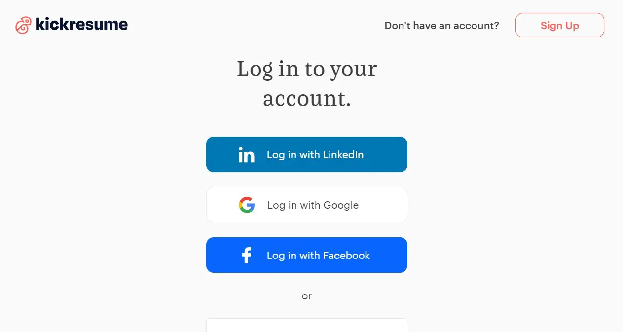 Kickresume Login