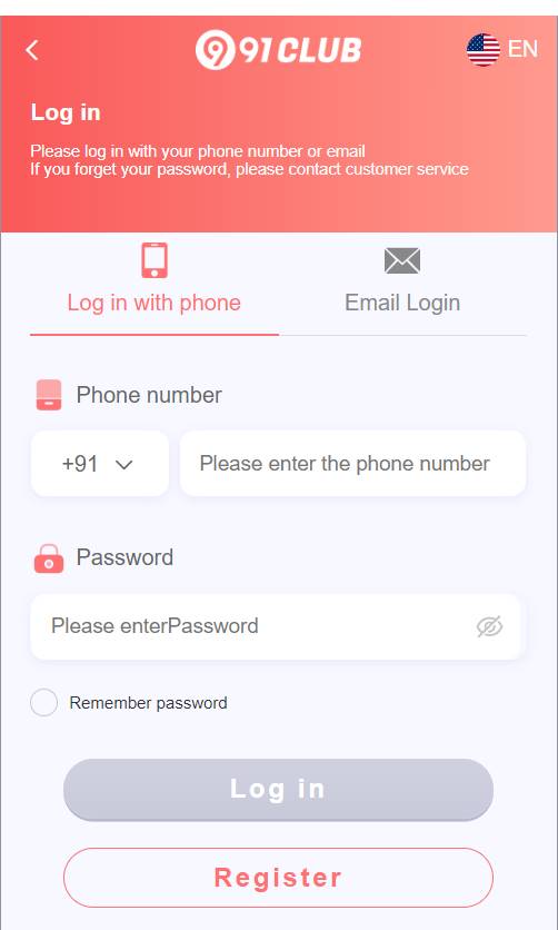91 club login