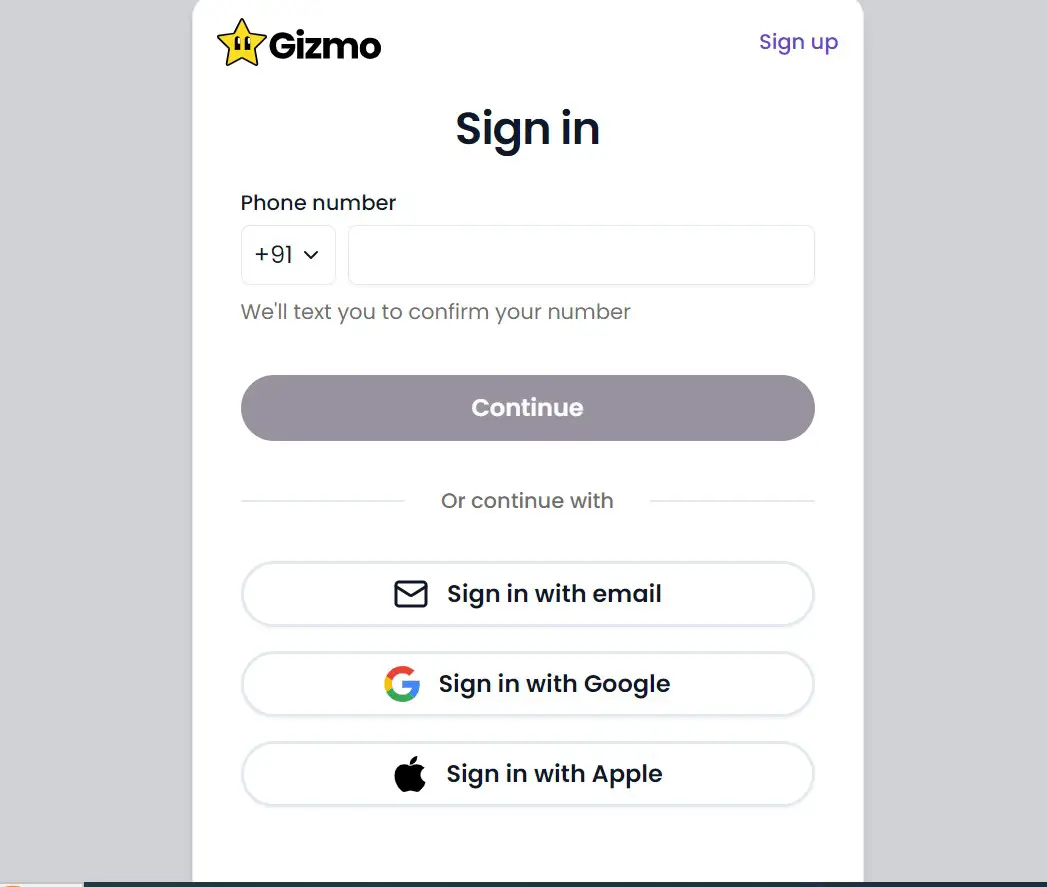 Gizmo Ai Login