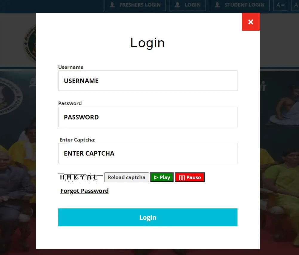 Thiruvalluvar University Student Login