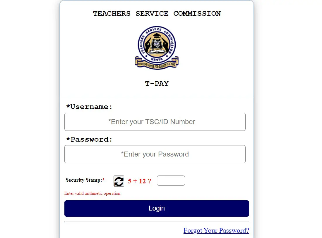 Tpay Tsc Payslip Login