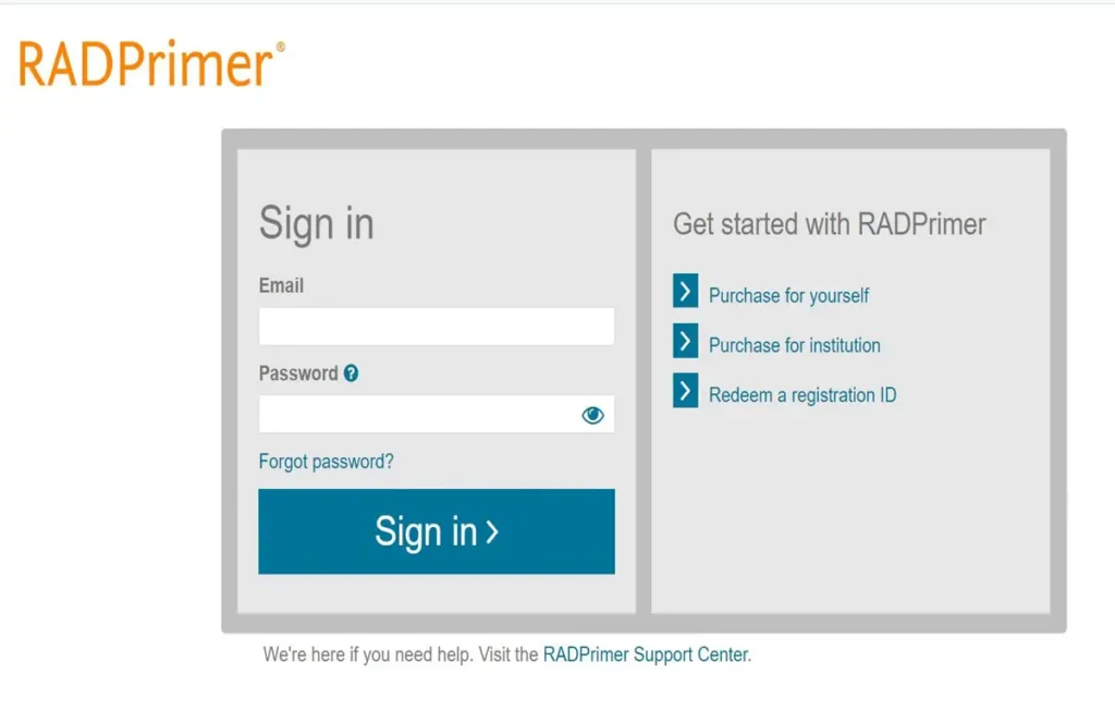 Radprimer Login