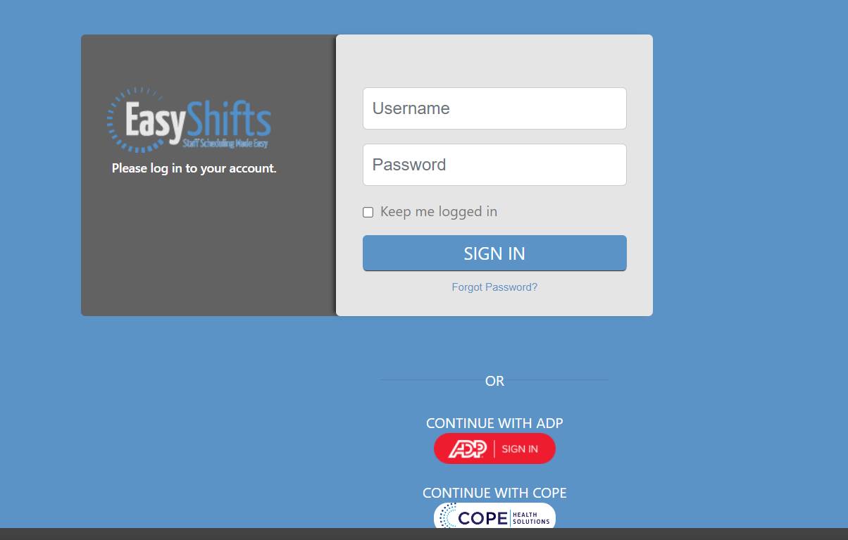 Easyshifts Login