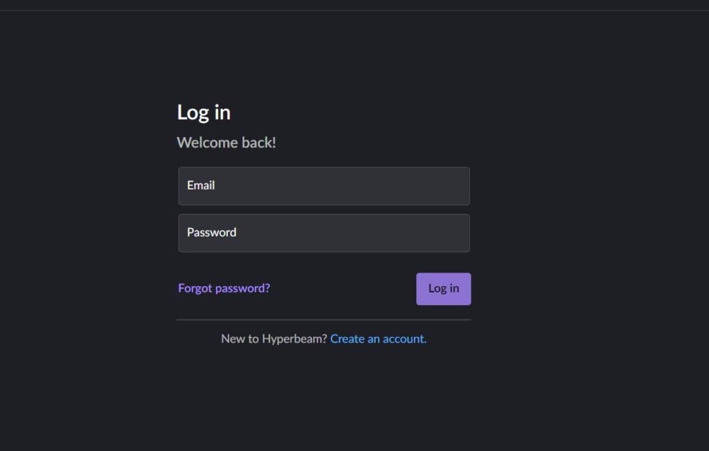 Hyperbeam Login